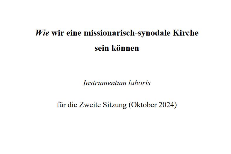 Arbeitspapier der Weltsynode jetzt auch auf Deutsch