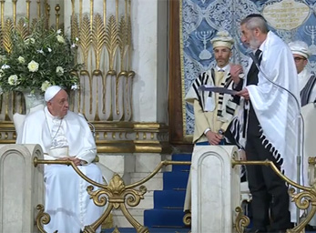 Papst Franziskus / screenshot ctv Besuch in römischer Synagoge